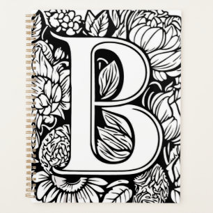 Personalised Letter B Floral Tattoo Designer Planner
