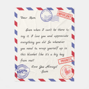 Personalised Letter Blanket For Mum, Dad, Grandma