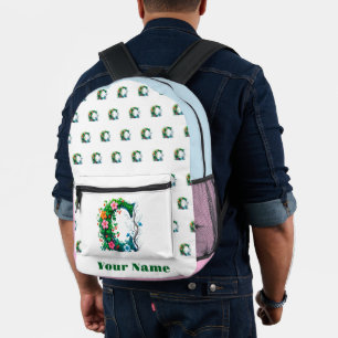 Personalised Letter C Printed Backpack
