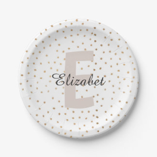 Personalised Letter Custom Name Monogram Paper Plate