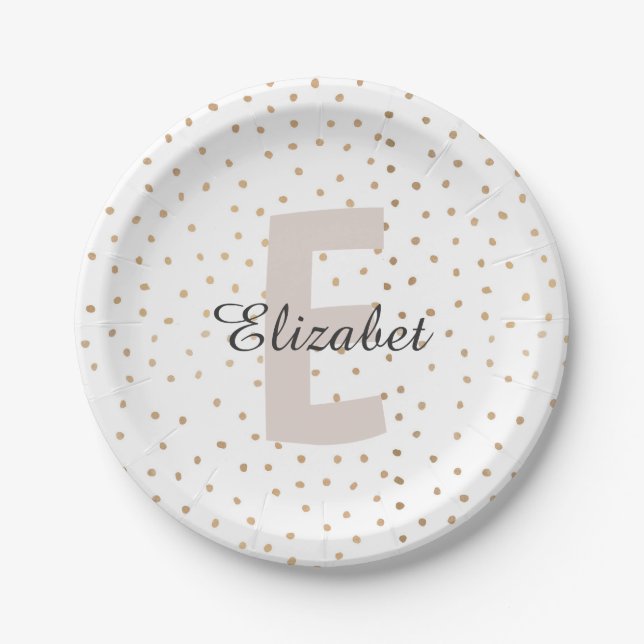 Personalised Letter Custom Name Monogram Paper Plate (Front)