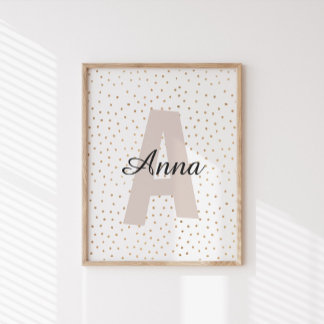 Personalised Letter Custom Name Monogram Poster