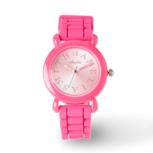 Personalised Letter Dial Pink White Gradient Watch