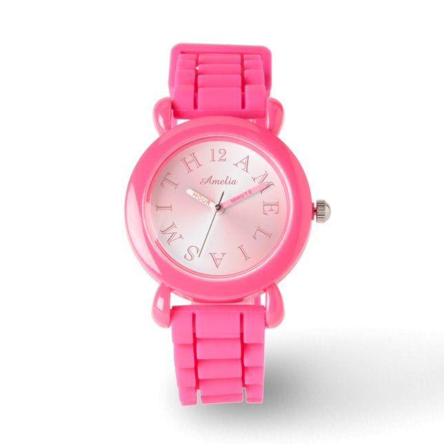 Personalised Letter Dial Pink White Gradient Watch (Front)