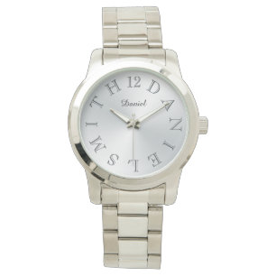 Personalised Letter Dial Silver Gradient Watch