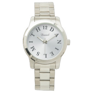 Personalised Letter Dial Silver Gradient Watch