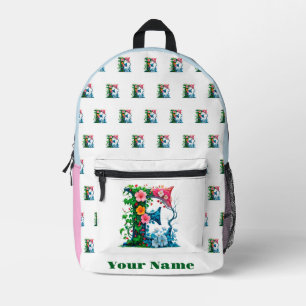 Personalised Letter E Printed Backpack