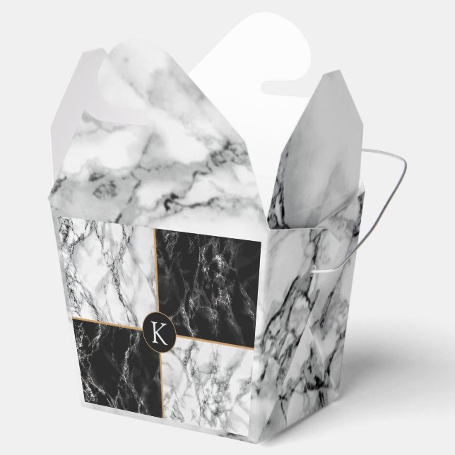 Personalised letter Favour Box Gift Marble Design (Opened)