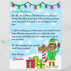 Personalised Letter from Ethnic Santa in Face Mask