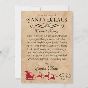 Personalised Letter from Santa Christmas Print Invitation