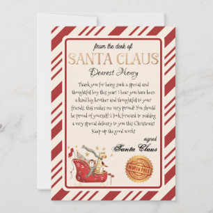Personalised Letter from Santa Christmas Print Invitation