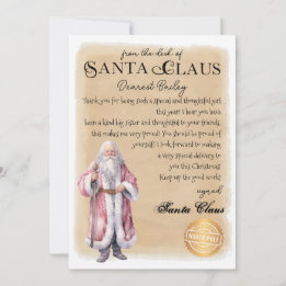 Personalised Letter from Santa Christmas Print Invitation