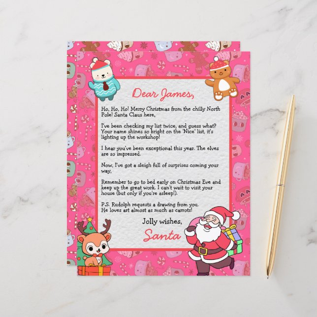 Personalised Letter from Santa Claus for kids (Front/Back In Situ)