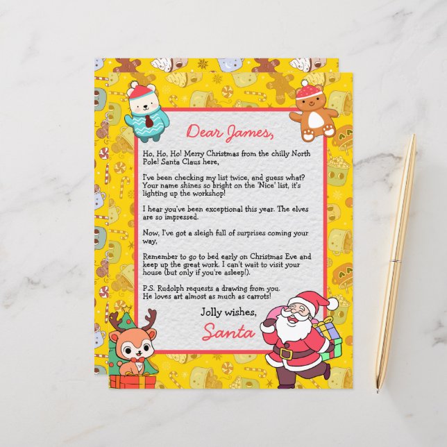 Personalised Letter from Santa Claus for kids (Front/Back In Situ)