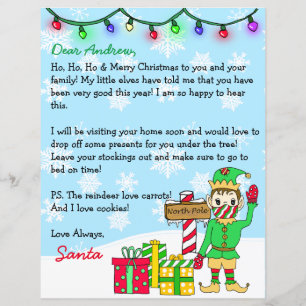 Personalised Letter from Santa Claus in Face Mask