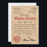 Personalised Letter from Santa Claus Invitation<br><div class="desc">Personalised Letter from Santa Claus. Bring magic to your Christmas Holiday with the magic of Santa this year with this printable letter from Santa. This letter from the desk of Santa is completely customisable to make your own and can be an instant download if you choose. You can print from...</div>