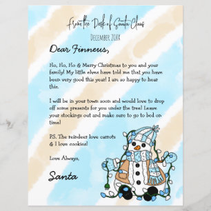 Personalised Letter from Santa + Colouring Page