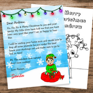 Personalised Letter from Santa + Colouring Page 