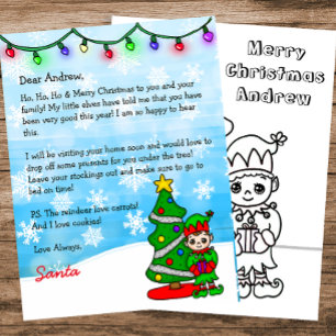 Personalised Letter from Santa + Colouring Page
