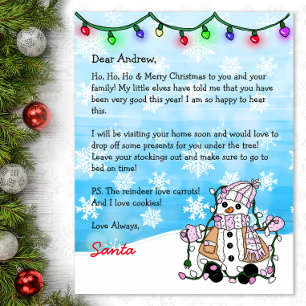 Personalised Letter from Santa + Colouring Page