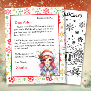 Personalised Letter from Santa + Colouring Page