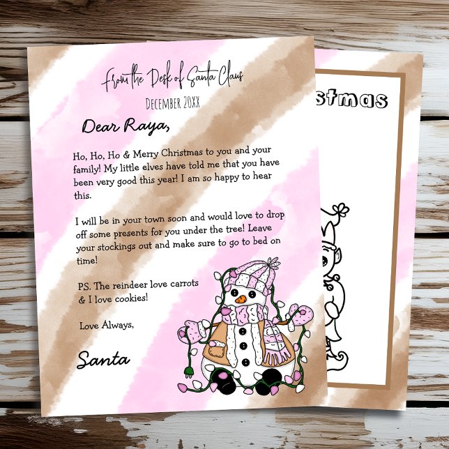 Personalised Letter from Santa + Colouring Page (Creator Uploaded)