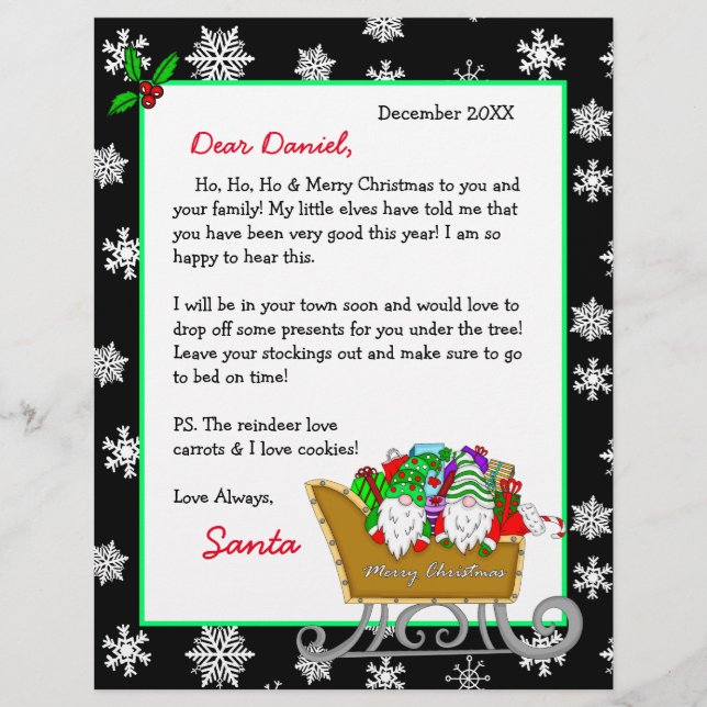 Personalised Letter from Santa for Children (Front)