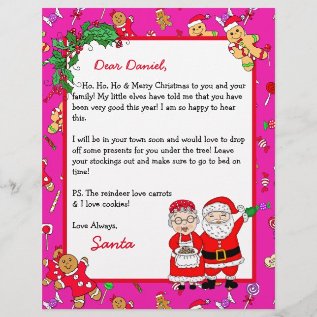 Personalised Letter from Santa for Children (Front)