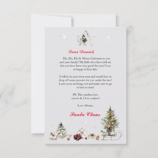 Personalised Letter from Santa for Children Invitation (Front)