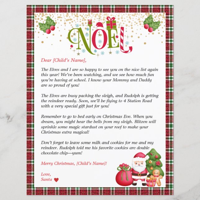 Personalised Letter from Santa For Kids Gifs (Front)