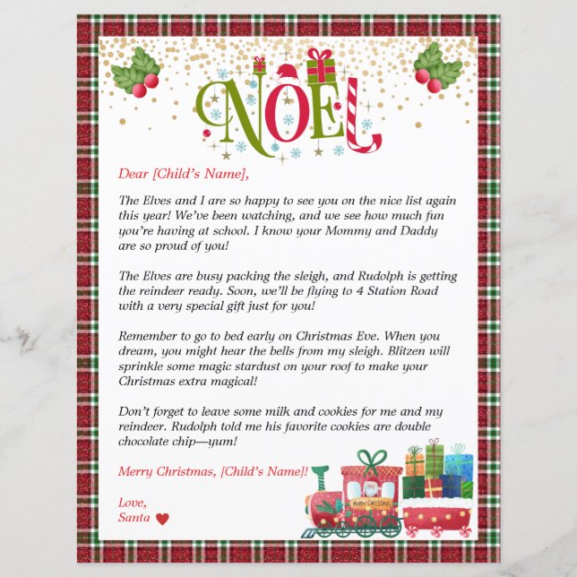 Personalised Letter from Santa For Kids Gifs (Front)