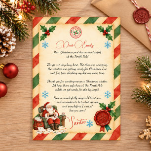Personalised Letter From Santa North Pole Holiday Card