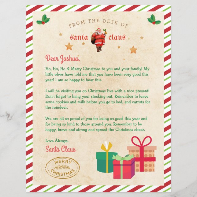 Personalised Letter From Santa North Pole Mail (Front)