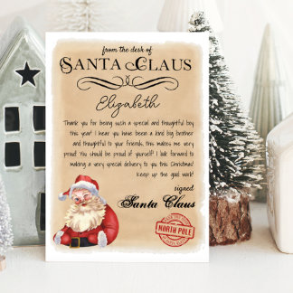 Personalised Letter from Santa Printable Invitation