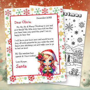 Personalised Letter from Santa with Colouring Page