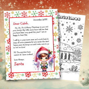 Personalised Letter from Santa with Colouring Page