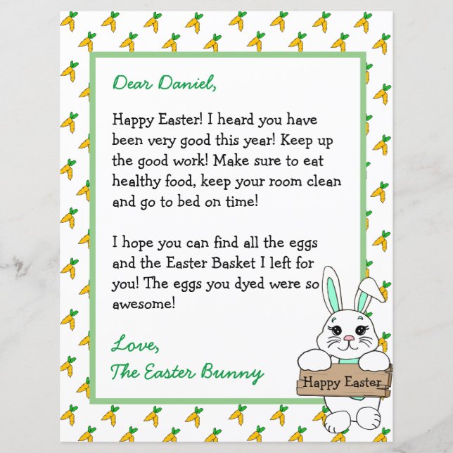 Personalised Letter from the Easter Bunny (Front)