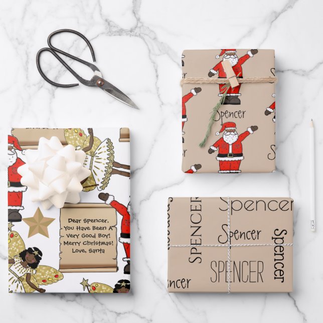 Personalised Letter/Gift From Santa Wrapping Paper Sheet (Front)