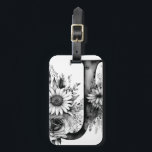 Personalised Letter J Daisy Floral Watercolor  Luggage Tag<br><div class="desc">Travel in style with our Personalised Letter J Watercolor Luggage Tag. Designed to add a touch of elegance to your journey, this luggage tag features a bold "J" adorned with exquisite watercolor art in black and white. The front of the tag showcases delicate flowers and leafy greens that frame the...</div>