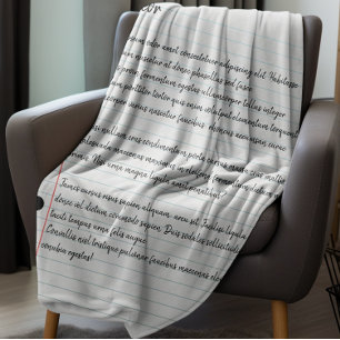  Personalised Letter Lined Paper Novelty Fleece Blanket