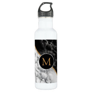 Personalised Letter Marble Design Water Bottle