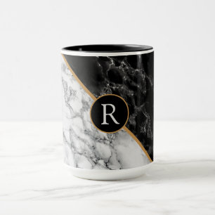 Personalised Letter Mug Marble Stone Design