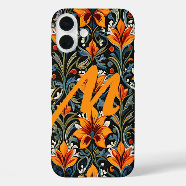 Personalised Letter over flower design Case-Mate iPhone Case (Back)