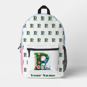 Personalised Letter P Printed Backpack
