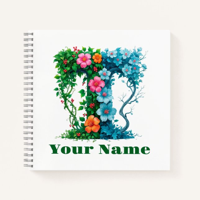 Personalised Letter T Notebook (Front)