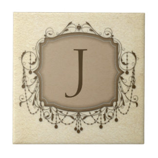 Personalised Letter Tiles, Decorative Chandelier J Tile