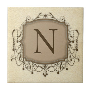 Personalised Letter Tiles, Decorative Chandelier N Tile