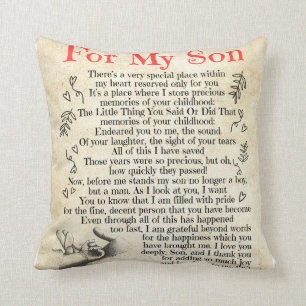 Personalised Letter To For My Son Cushion