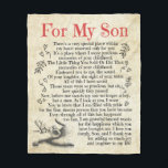 Personalised Letter To For My Son, Son Birthday Fleece Blanket<br><div class="desc">Personalised Letter To For My Son,  Son Birthday</div>