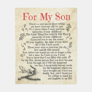 Personalised Letter To For My Son, Son Birthday Fleece Blanket